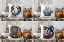 Axyaa Ghost Under Moon Halloween Throw Pillow Cover for Sofa, Bedroom, Car
