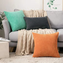 Axyaa Soft Corduroy Cushion Cover Striped Throw Pillow Case for Home Decor