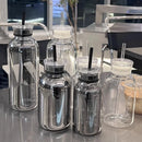 Axyaa Large Glass Water Bottle with Straw, 2 Lids, Clear, Leakproof, Kawaii Eco-Friendly Design