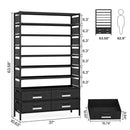Axyaa 10 Tier Shoe Rack with 4 Bins Drawers, 32 Pairs Vertical Shoe Organizer
