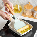 Axyaa Silicone Spatula with Wooden Handle for Non Stick Cooking