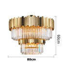 Axyaa Postmodern Crystal LED Chandelier in Silver/Gold Stainless Steel