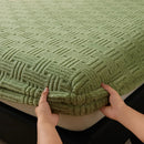 Luxurious Axyaa Fleece Jacquard Geometric Bed Sheet for Single/Double Mattress