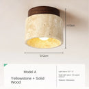 Axyaa Stone Wood Round LED Ceiling Downlight for Living Room, Corridor, Balcony