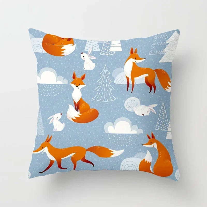 Axyaa Cartoon Animal Cushion Cover 45*45 Sofa Pillowcase Decorative Throw Pillow