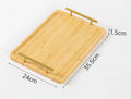 Axyaa Bamboo Tea Tray Retro Nanzhu Rectangular Serving Plate Dish Home Accessories