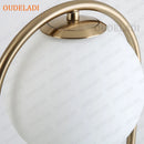 Axyaa Gold Metal Base Glass Ball LED Desk Lamp - Art Decor Statement Piece