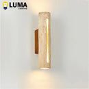 Axyaa Yellow Travertine Wall Sconce for Home Decor