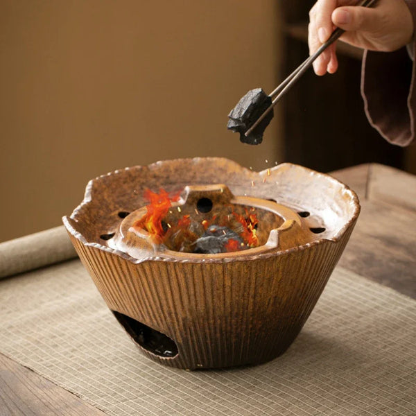 Axya Indoor Carbon Fire BBQ Tea Stove with Teapot Ceremony for Outdoor Tea Brewing