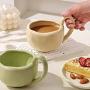 Axyaa Matte Ceramic Breakfast Cup with Large Handle - Nordic Creative Design