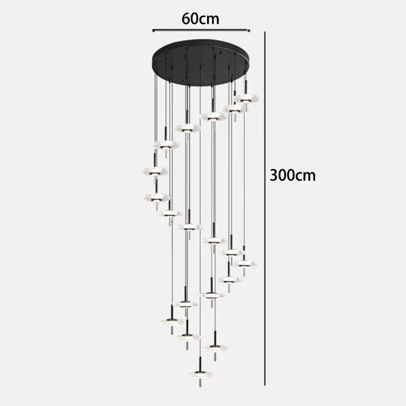 Axyaa Nordic Stair Chandelier Pendant Lights for Living Room and Dining Room