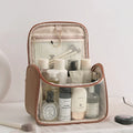 Axyaa Transparent Waterproof Travel Cosmetic Bag with Hook & Zipper