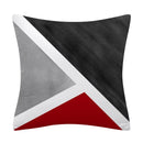 Axyaa Red Geometric Pillowcase Abstract Pachwork Cushion Cover Square Home Decor