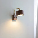 Axyaa Walnut Wood LED Wall Sconce Vintage Copper Vanity Light