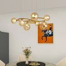 Axyaa Smoke Grey Glass Pendant Light Chandelier for Living Room