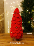 Axyaa Mini Wooden Felt Christmas Tree Ornaments with Bells for Festive Tabletop Decor