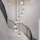 Axyaa Crystal Chandelier Stair Pendant Lamp Living Room Lighting