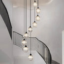 Axyaa Crystal Chandelier Stair Pendant Lamp Living Room Interior Lighting