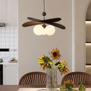Axyaa Wicker Bubble Glass Hanging Chandelier for Dining Bedroom Living Room