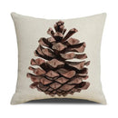 Axyaa Christmas Pinecone Candlestick Linen Print Pillowcase for Home Decor