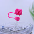Axyaa Silicone Bow Straw Covers for Stanley Thermos Cup: Cute, 10mm Dust Proof Cap