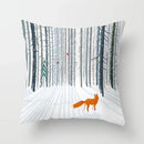 Axyaa Fox Cartoon Pillowcase for Sofa 45*45 Throw Pillow Cover Decoration