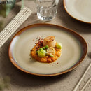 Axyaa Ceramic Plate Set: Irregular Kiln Steak Dessert Salad Snack Artistic Conception Tableware