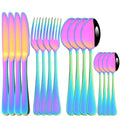Axyaa 16-Piece Stainless Steel Cutlery Set - Silverware Spoon Knife Fork Tableware