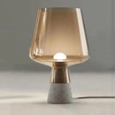 Axyaa Concrete Table Lamp with Glass Shade - Gray Concrete Lamp for Home Decor