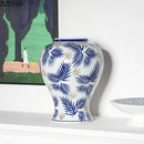 Axyaa Blue White Porcelain Vase Hydroponic Flower Arrangement Decor Craft