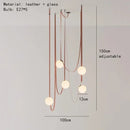 Axyaa Leather Chandelier: Nordic Minimalist Designer Italian Leather Belt Lighting