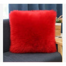 Axyaa Faux Wool Square Plush Throw Pillow with Cushion Core, for Bed, Sofa, or as Waist Headrest