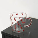 Axyaa Glittered Handle Glass Mug Cup with Bow Print - 500ml Glassware