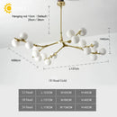 Axyaa Black Gold Glass Ball LED Chandelier for Living & Dining Room