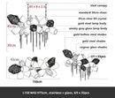 Axyaa Glass Shades LED Chandelier Metal Art Chain Hanging Lamp Fixtures