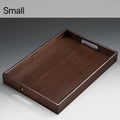 Axyaa Bamboo Rectangular Storage Tray with Handle for Dinner, Dessert, and Fruit