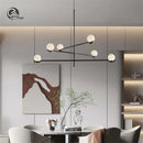 Axyaa Modern Black Gold Glass Ball LED Ceiling Chandelier for Living Dining Bedroom