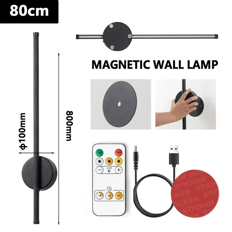 Rechargeable Dimmable Wall Sconce 50-80cm for Living Room and Bedroom - Axyaa LED Wall Decor Lamp