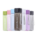 Axyaa Square Water Bottle: Portable Leak Proof Sport Drinkware, Candy Color, for Home, Gym