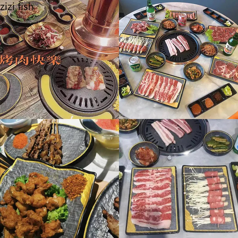 Axya Melamine Tableware Set: Plates, Bowls, & Dishes for Barbecue, Sushi, Snacks, & Desserts.