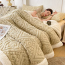 Axyaa Winter Sherpa Blanket: Double Layer Plush Fleece Quilt for Warmth & Comfort