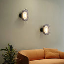 Axyaa Loft LED Wall Lamp Clear Gray Glass Sconce Black Metal