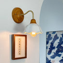 Axyaa White Ceramic LED Wall Lamps - Vintage Japanese Style - Copper Finish