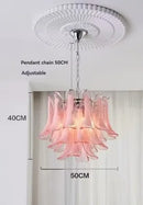 Axyaa Glass Petal Chandelier: Modern Luxury Pendant for Dining Living Bedroom