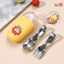 Axyaa Kids Stainless Steel Spoon & Fork Set with Box