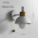Axyaa Wood Sconce LED Wall Lamp with Pull Chain Switch