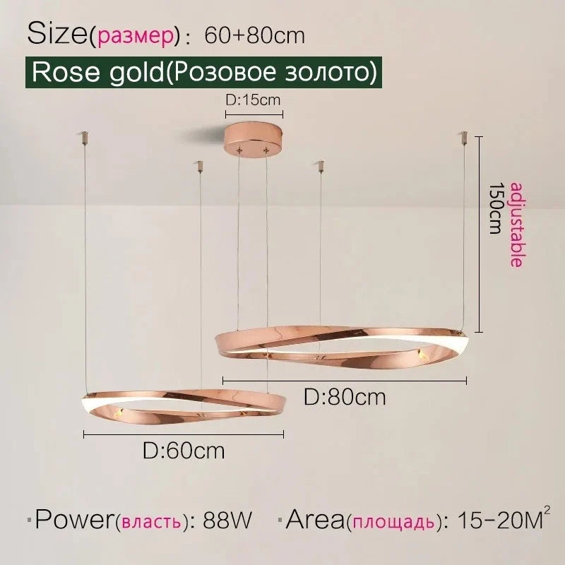 Axyaa Nordic LED Pendant Chandelier for Modern Living Room Lighting