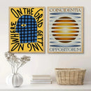 Axyaa UFO Canvas Bar Prints: Fast Life Quote Wall Art for Modern Living Room