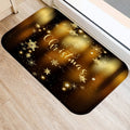 Axyaa Merry & Happy Year Door Mat: Golden Black Letter Print, Non-Slip Floor