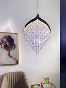 Axyaa Purple Crystal Chandeliers: Modern Minimalist Pendant Lamp for Restaurant, Bedroom & more